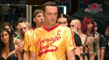 The yellow t-shirt "Average Joe's, Peter LaFleur (Vince Vaughn) in Dodgeball