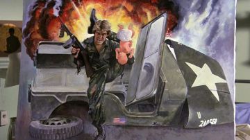 The painting of Ted Striker (Robert Hays) Is there a pilot in the plane ?