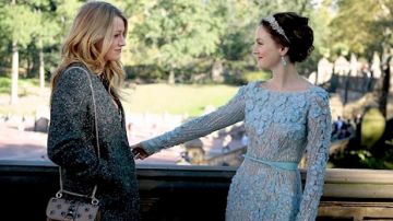 The wedding dress sky blue worn by Blair Waldorf (Leighton Meester) in Gossip Girl Season 6 Episode 10