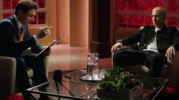 The low table at the foot of Eminem and David Skylark (James Franco) in The Interview