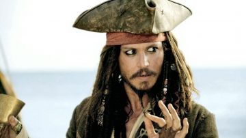 El pañuelo de Jack Sparrow (Johnny Depp) en Piratas del Caribe