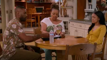 Vinyl Icons Cherries Cotton Graphic T-Shirt worn by Regina Upshaw (Kim Fields) as seen in The Upshaws (S06E10)