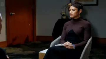 Vestido Reiss Hope usado por Jericka Duncan visto en CBS Mornings el 16 de enero de 2025