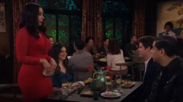 Diane von Furstenberg Hades Jersey Midi Dress worn by Rosie (Selenis Leyva) as seen in Lopez vs Lopez (S03E11)