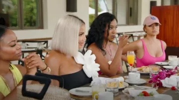 Kohori White Scarlet Bodysuit worn by Mia Thornton as seen in The Real Housewives of Potomac (S09E14)