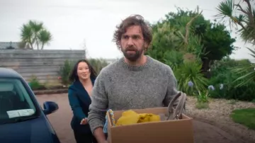 Gant Wool Nepps Crew Neck Sweater worn by Ian Reilly (Owen McDonnell) as seen in Bad Sisters (S02E05)