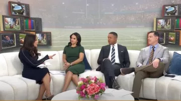 Reiss Michelle Contrast Trim Ribbed Sweater Dress worn by Kaylee Hartung as seen in Today on January 16, 2025