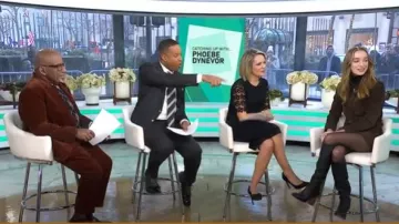 Celine Straight-cut Blouson Jacket in Suede Espresso worn by Phoebe Dynevor as seen in Today on January 16, 2025