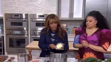 Retrofete Hessa Denim Shirt in Rinse worn by Sunny Anderson as seen in Today with Hoda & Jenna on January 16, 2025