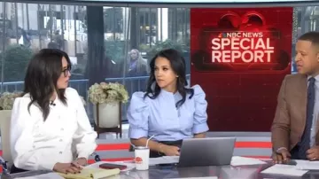 Claudie Pierlot Mareina Flower-Embossed Knitted Cardigan worn by Savannah Guthrie as seen in Today on January 17, 2025