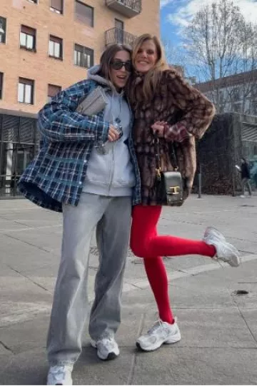 Tissu du manteau No21 porté par Anna Dello Russo sur son post Instagram le 18 janvier 2025