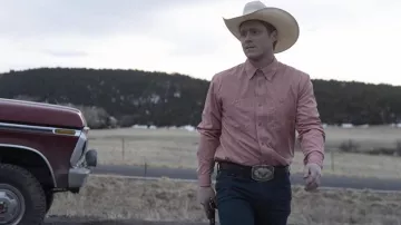Pink Button Down Shirt worn by Billy Tillerson (Noah Reid) as seen in Outer Range TV series wardrobe (Season 1)