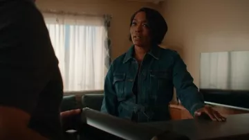 Frame Safari Belted Denim Jacket worn by Athena Grant (Angela Bassett) as seen in 9-1-1 (S08E04)