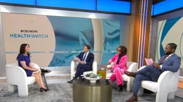 Good American Velvet Suit worn by Gayle King as seen in CBS Mornings on January 17, 2025