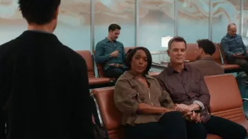 3.1 Phillip Lim Puff Sleeve Zip Top In Olive worn by Athena Grant (Angela Bassett) as seen in 9-1-1 (S08E05)