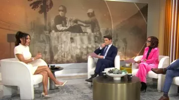 Nadine Merabi Simone Dress worn by Bethenny Frankel as seen in CBS Mornings on January 17, 2025