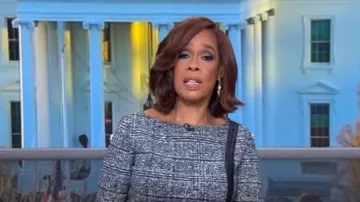 Chiara Boni La Petite Robe Rosmarijn Checked Dress worn by Gayle King as seen in CBS Mornings on  January 20, 2025