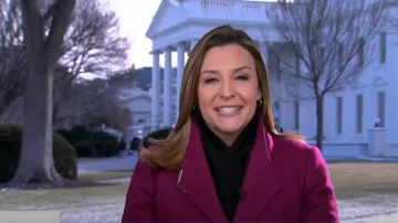 Ted Baker Ellgenic Abrigo largo con cinturón usado por Mary Bruce como se vio en Good Morning America el 21 de enero de 2025