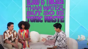 Chaqueta de camionero Wrangler Wilson Rodeo Ben Stripe usada por Rinny Perkins vista en Tamron Hall Show el 16 de enero de 2025