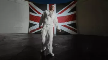 Spider Worldwide White Rhinestone Spiderweb Hoodie porté par Central Cee à Central Cee & 21 Savage - GBP (Official Music Video)