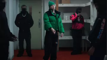 Supreme Black & Multicolor Stitch-Logo Sweatpants worn by Central Cee in Central Cee & 21 Savage - GBP (Official Music Video)