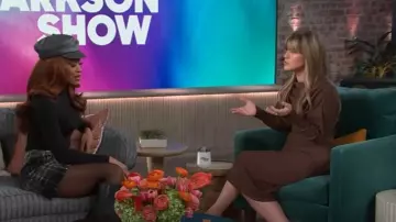 Minifalda de tartán de lana Schiaparelli usada por Keke Palmer como se ve en The Kelly Clarkson Show el 22 de enero de 2025