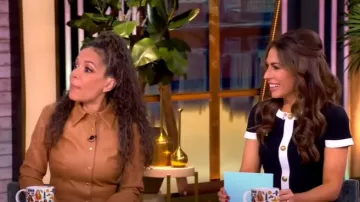 Alice + Olivia Coley Button Mini Shift Dress worn by Alyssa Farah as seen in The View on January 22, 2025