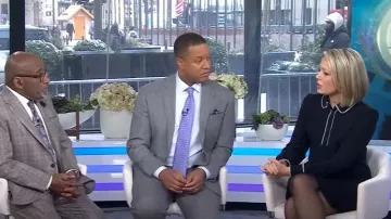 Cece Rhinestone-Embellished Collared Mini Dress worn by Dylan Dreyer as seen in Today on January 21, 2025