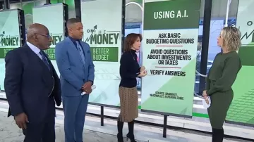 Jupe crayon perforée à franges Alexander Wang en camel portée par Stephanie Ruhle comme on le voit dans Today le 22 janvier 2025