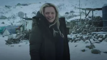 Nobis Meredith Ladies Parka worn by Imogen Salter (Elisabeth Moss) as seen in The Veil (S01E01)