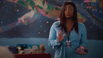 Simkhai Skyla Wrap Dress worn by Ava Coleman (Janelle James) as seen in Abbott Elementary (S04E11)