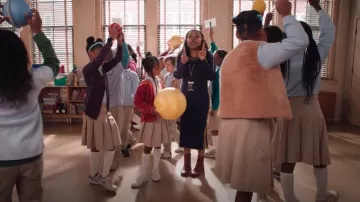 Daily Practice By Anthropologie Long-Sleeve Sporty Sweater Dress worn by Janine Teagues (Quinta Brunson) as seen in Abbott Elementary (S04E11)