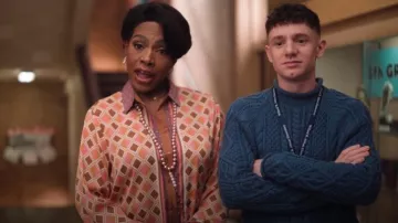 Rose + Olive Printed BLouse worn by Barbara Howard (Sheryl Lee Ralph) as seen in Abbott Elementary (S04E11)