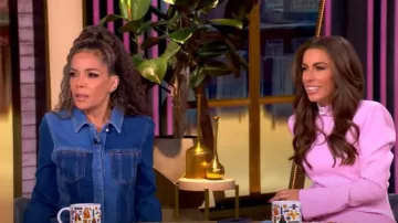 Cinq a Sept Ida Mock Neck Dress worn by Alyssa Farah as seen in The View on January 23, 2025