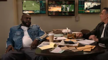 Palm Angels Track Denim Jacket worn by Ray (Omar J. Dorsey) as seen in Bookie (S02E06)