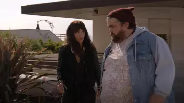 Coach Black Varsity Jacket worn by Lorraine (Vanessa Ferlito) as seen in Bookie (S02E07)