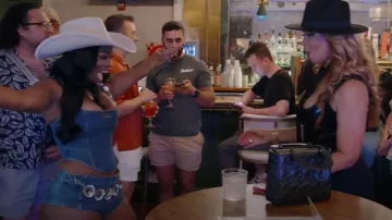 Area Jumbo Crystal Denim Hot Short worn by Keiarna Stewart as seen in The Real Housewives of Potomac (S09E15)