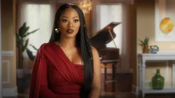 Maygel Coronel Vionnet Draped One-Shoulder Stretch-Jersey Bodysuit worn by Keiarna Stewart as seen in The Real Housewives of Potomac (S09E16)