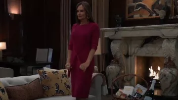 Adrianna Papell Tie Waist Crepe Sheath Dress worn by Lucy Coe(Lynn Herring) as seen in General Hospital on January 6, 2025
