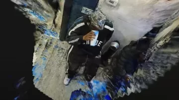 Sudadera Rhude con el logotipo de media cremallera en blanco y negro usada por Rio Da Yung Og en Rio Da Yung OG - Something Happen (Video Oficial)