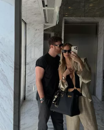 Celine Triomphe Swimsuit in Matte Jersey worn by Leonie Hanne on her Instagram Story on January 22, 2025