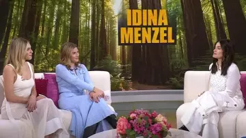 Top adornado con cuentas de Maje usado por Idina Menzel como se ve en Today with Hoda & Jenna el 27 de enero de 2025