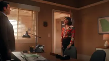 Gucci Printed Blouse worn by Marion Alba (Gina Rodriguez) as seen in Will Trent (S03E04)