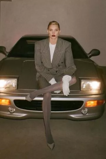 Helsa Baby Tee in 2nd Skin Jersey in White worn by Elsa Hosk on her Instagram Story on January 22, 2025