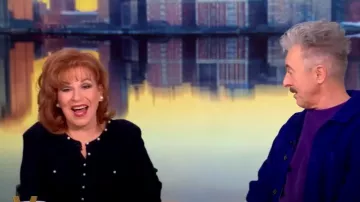 Gestuz Manzigz Wool Pearly Cardigan worn by Joy Behar as seen in The View on  January 28, 2025