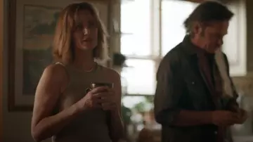 Zara Washed Effect Ribbed T-Shirt worn by Sharon Leone (Diane Farr) as seen in Fire Country (S03E03)