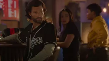 World Series Champions Men's Los Angeles Dodgers Nike Black Fashion Replica Team Jersey worn by Camden Casey (Jared Padalecki) as seen in Fire Country (S03E05)