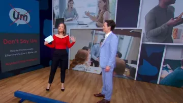 Prabal Gurung Collective Off the Shoulder Knot Jersey Top porté par Eva Pilgrim comme on le voit dans Good Morning America le 29 janvier 2025