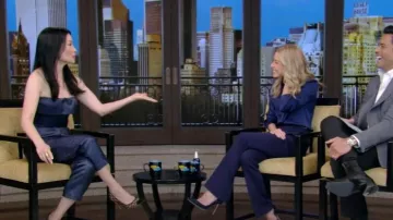 Delpozo Glittered Twill Bustier Top worn by Lucy Liu as seen in LIVE with Kelly and Mark on January 25, 2025