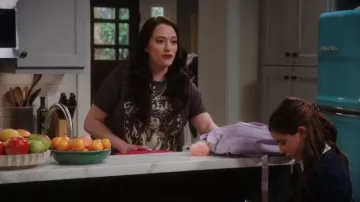 Lauribelles Here Comes Trouble Distressed Unisex T Shirt worn by Riley (Kat Dennings) as seen in Shifting Gears (S01E03)